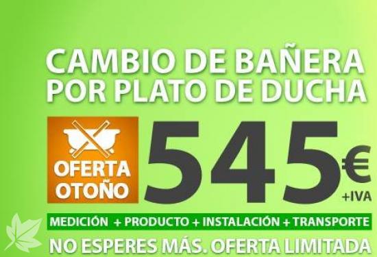 Cambio de bañera por ducha por 549 IVA incluido