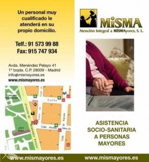 Cuidado de Mayores; domicilio y hospitales.